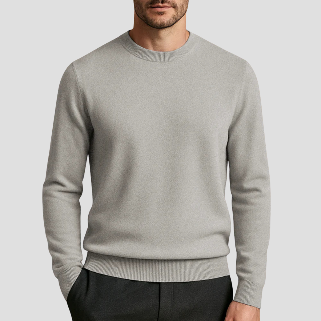MAROWEN | Men’s Regular Fit Cashmere Crew Neck Jumper