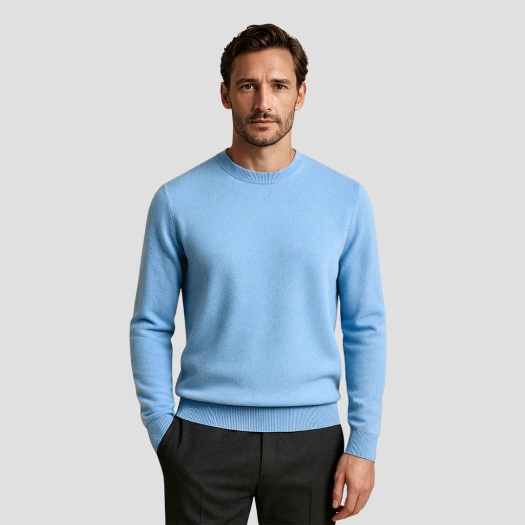 MAROWEN | Men’s Regular Fit Cashmere Crew Neck Jumper