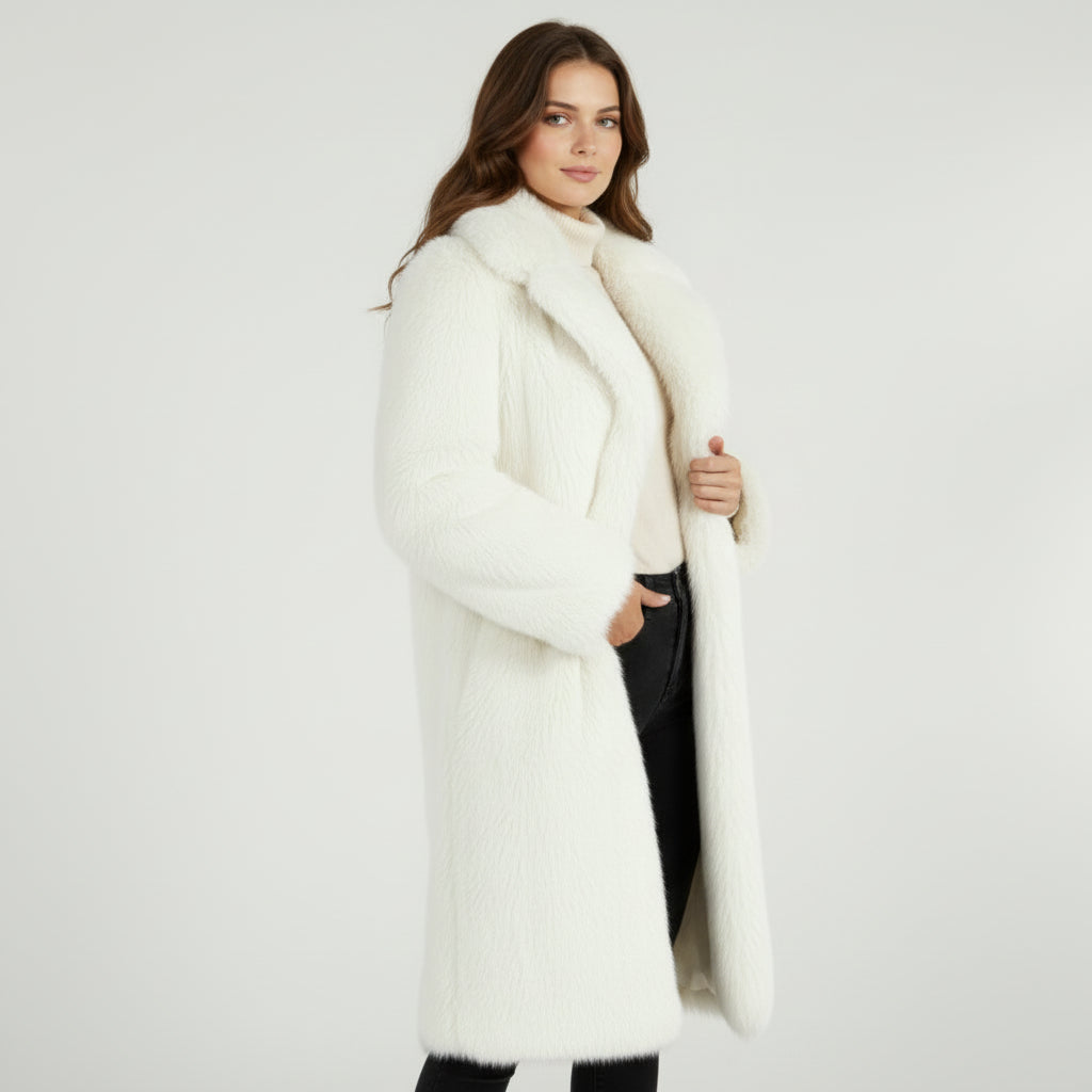 MAROWEN | Women’s Long Faux Fur Coat Winter Warmth