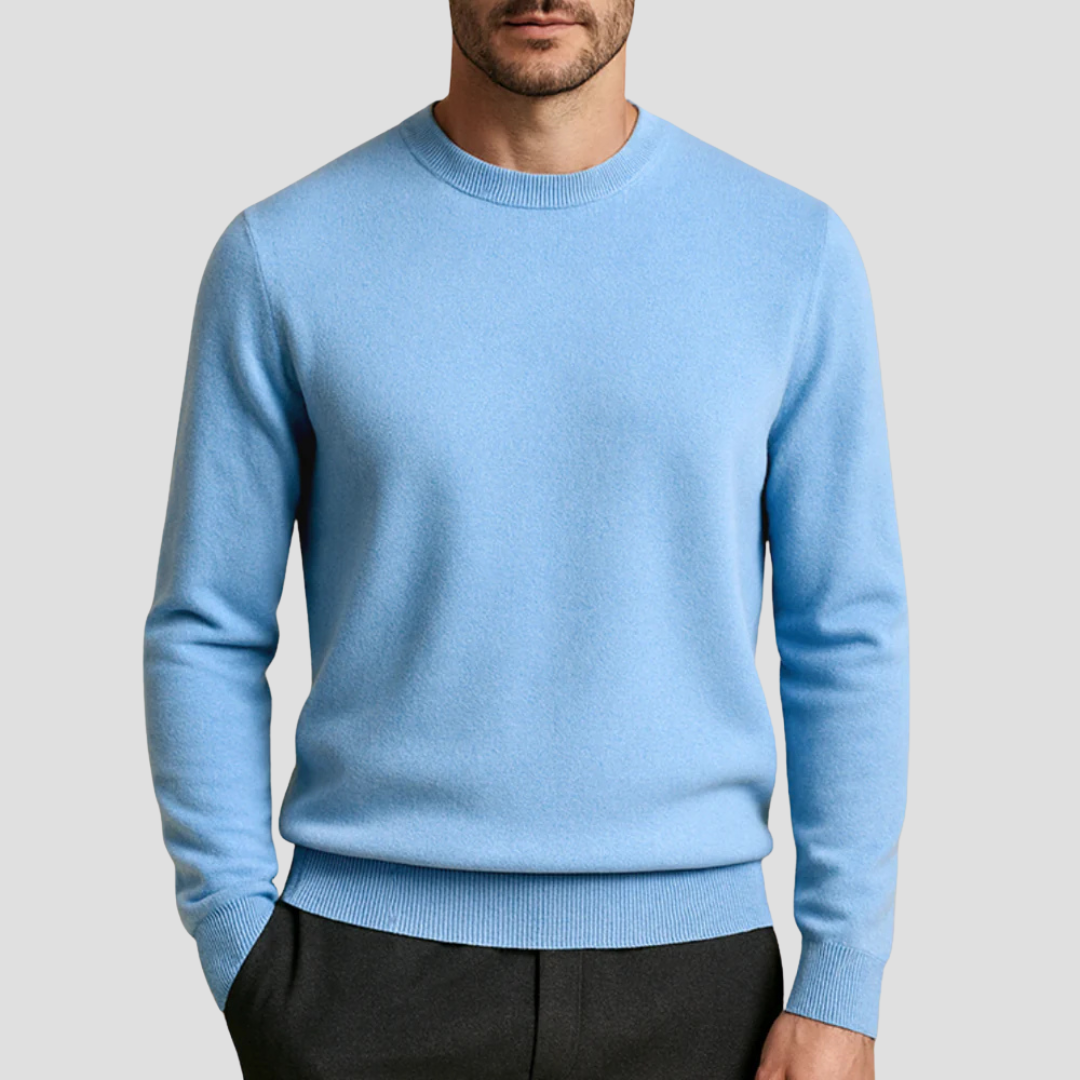 MAROWEN | Men’s Regular Fit Cashmere Crew Neck Jumper