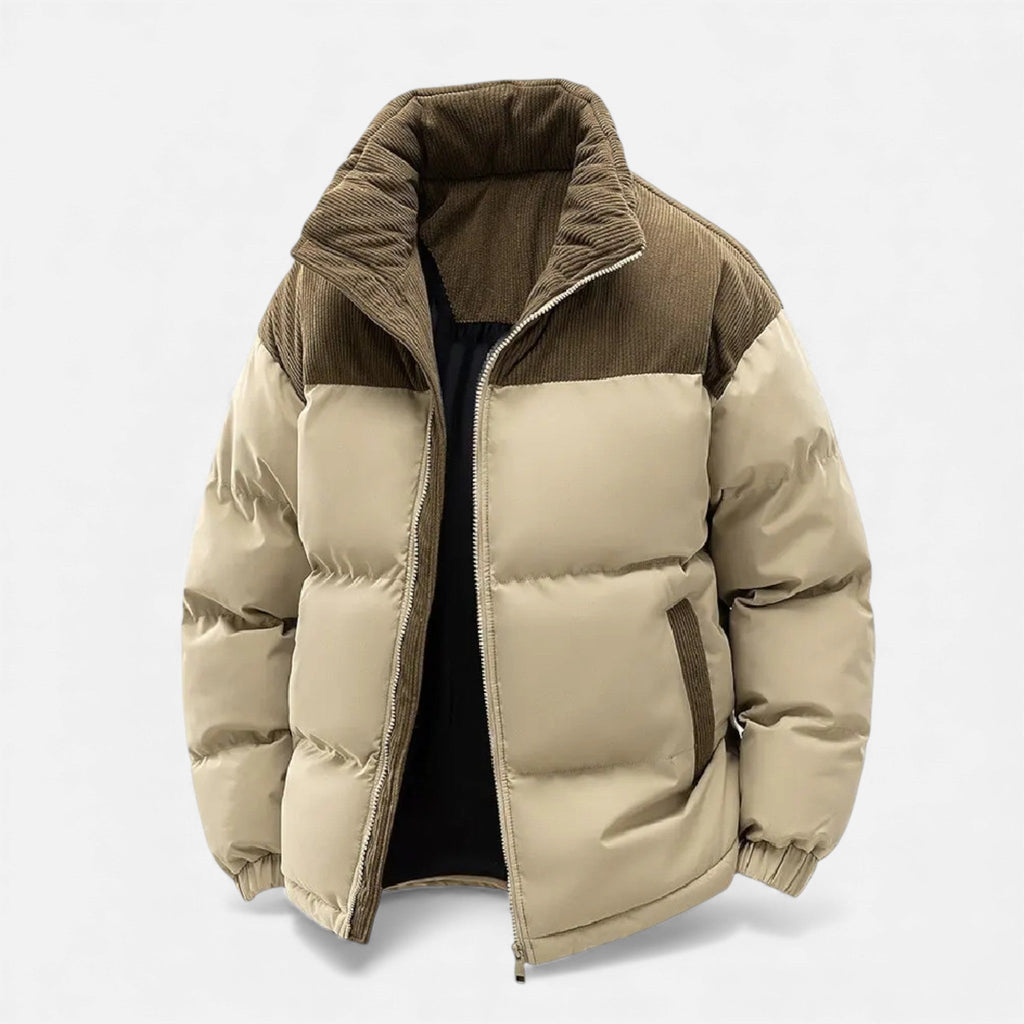 MAROWEN | Men’s Fleece-Lined Winter Puffer Jacket with Removable Hood