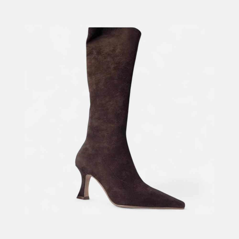 MAROWEN | Women’s Suede Thigh-High Heeled Boots