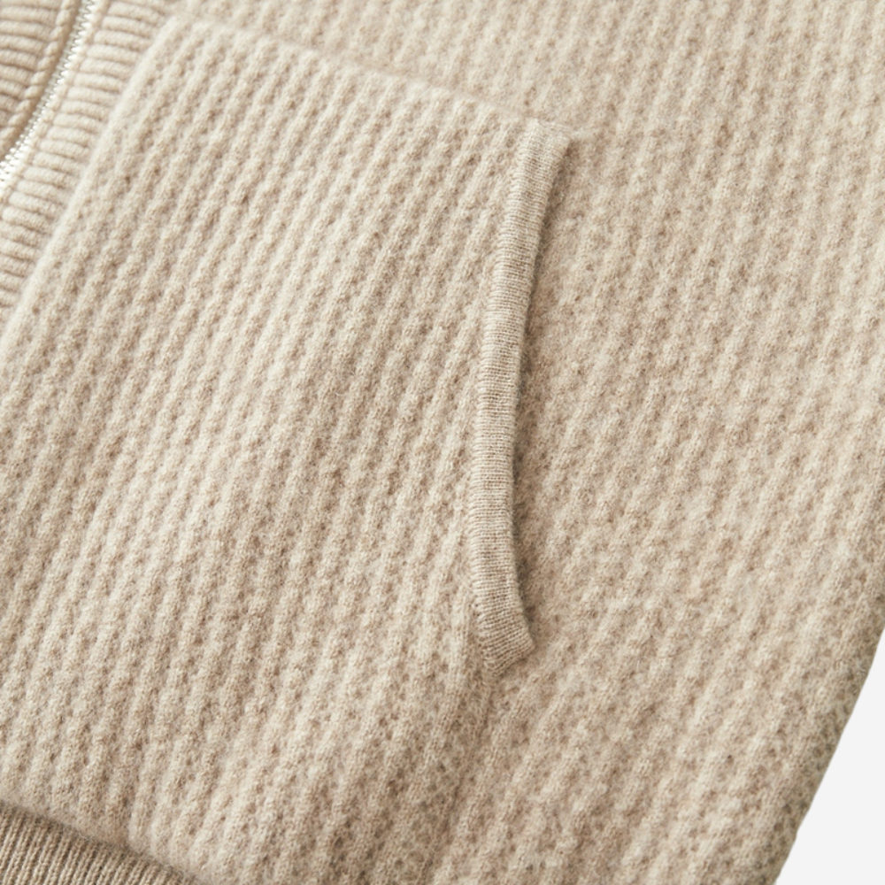 MAROWEN | Men’s Extra-fine and Soft Wool Zip Hoodie