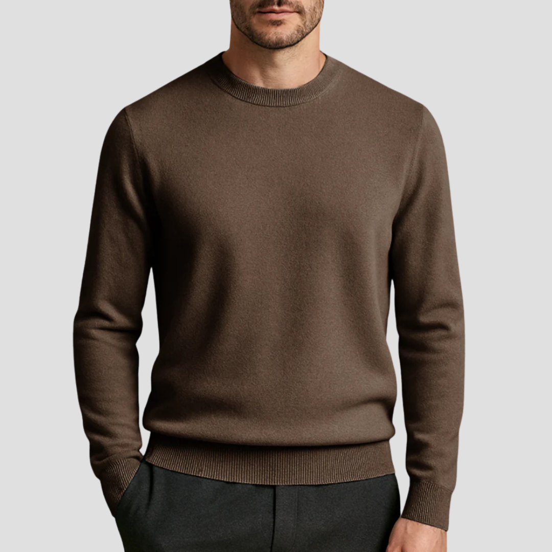 MAROWEN | Men’s Regular Fit Cashmere Crew Neck Jumper