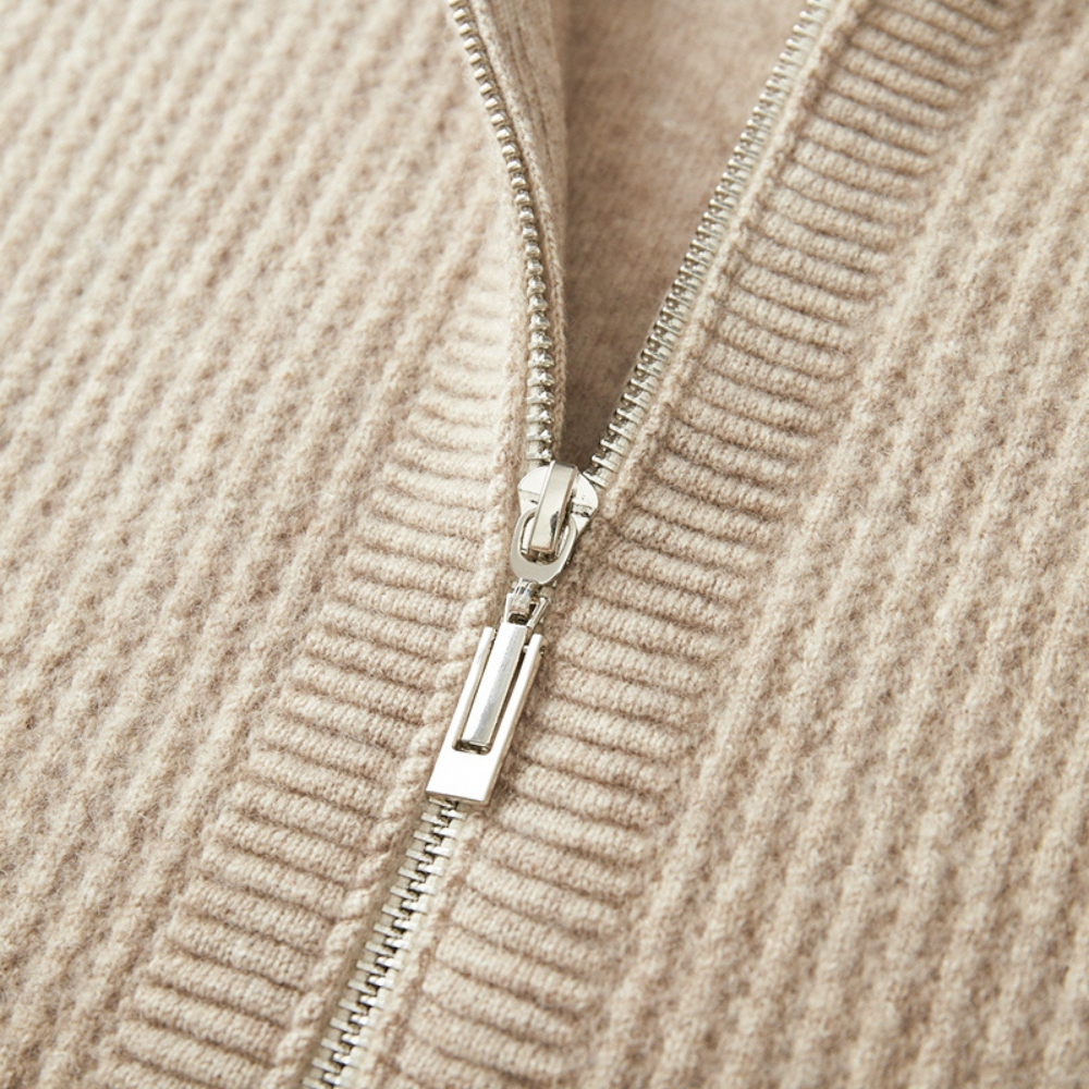 MAROWEN | Men’s Extra-fine and Soft Wool Zip Hoodie