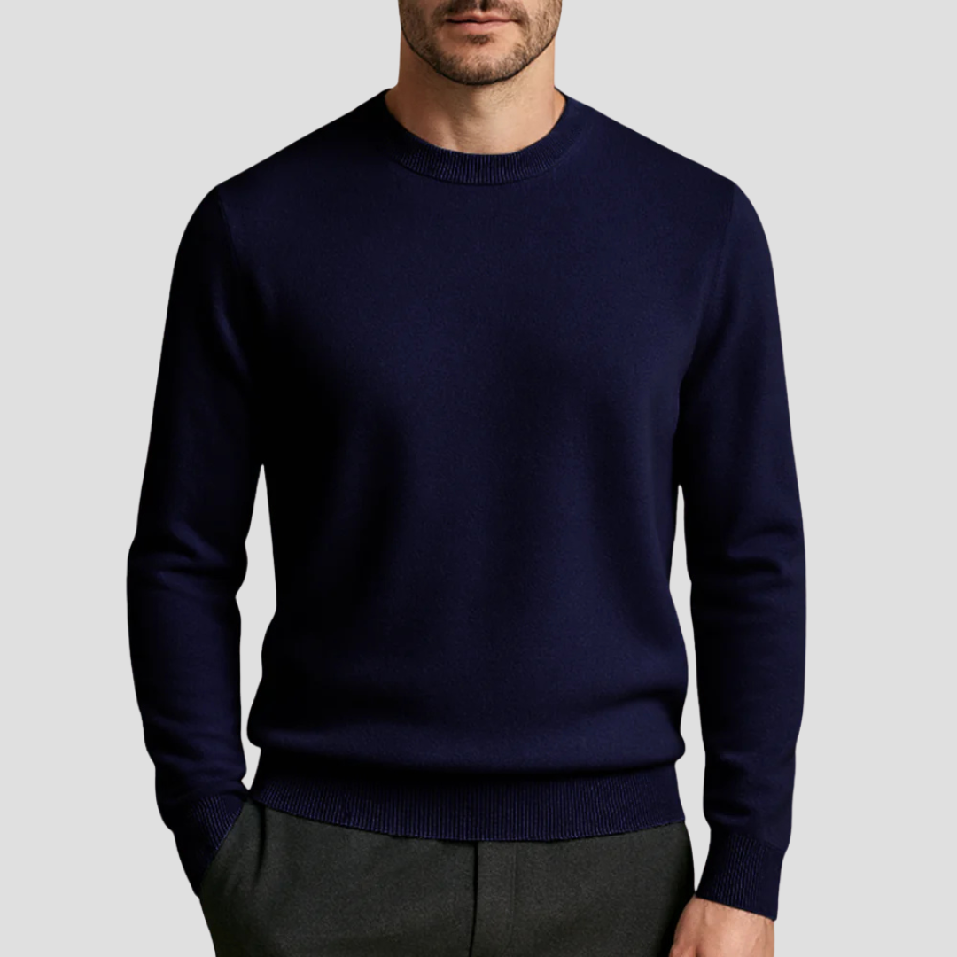 MAROWEN | Men’s Regular Fit Cashmere Crew Neck Jumper