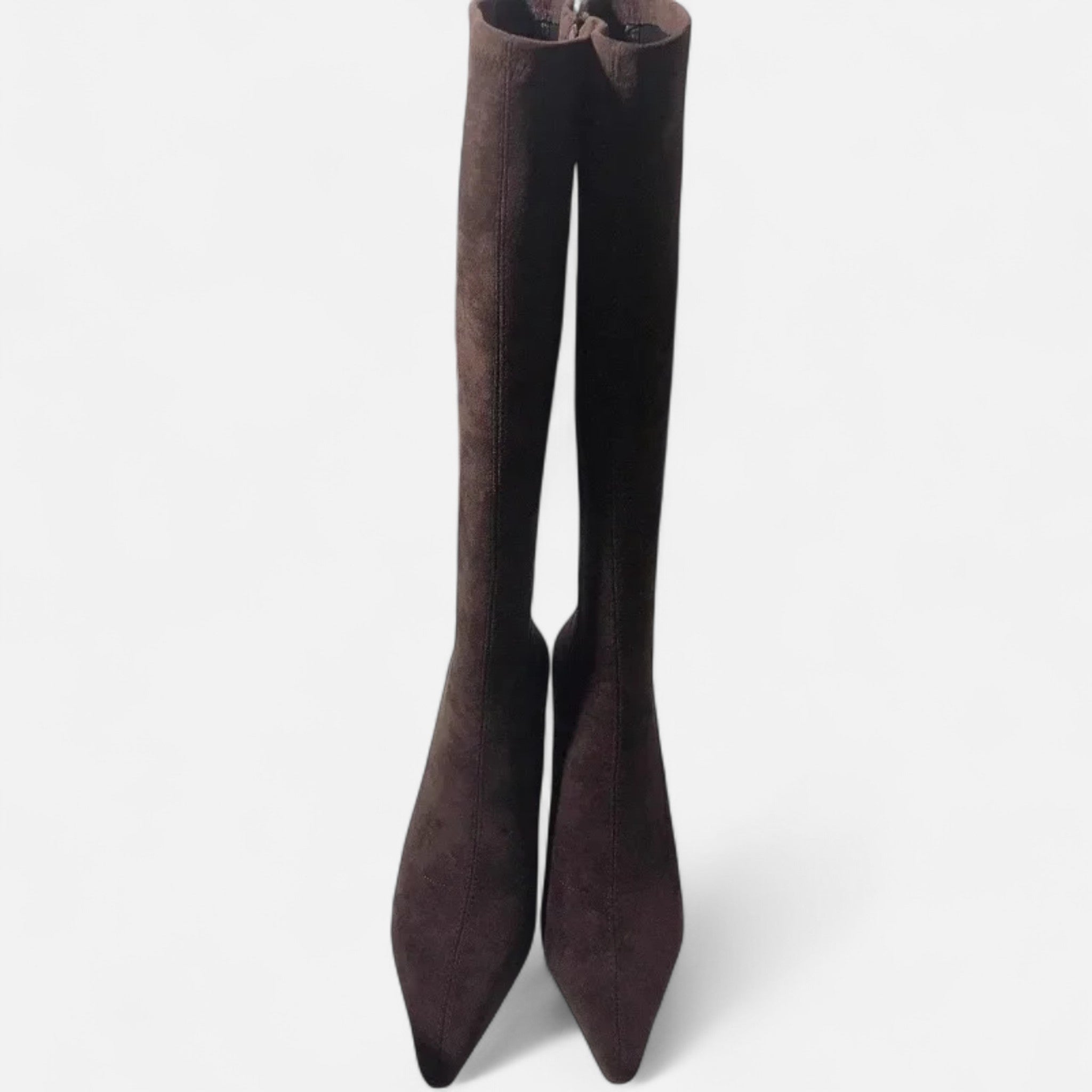 MAROWEN | Women’s Suede Thigh-High Heeled Boots