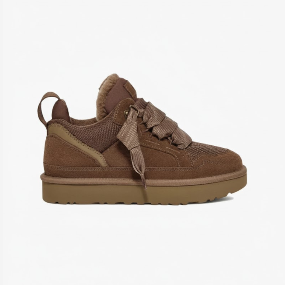 MAROWEN | Women's Lace-up Suede Trainers with Fur Lining