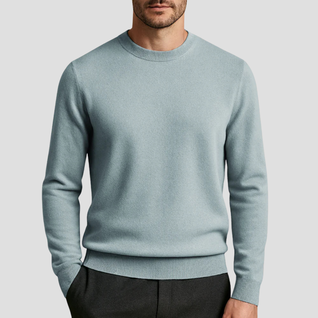 MAROWEN | Men’s Regular Fit Cashmere Crew Neck Jumper