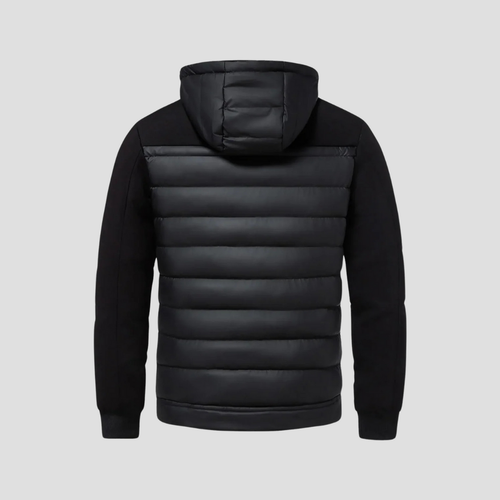 MAROWEN | Men’s Hooded Puffer Cardigan with Softshell Protection