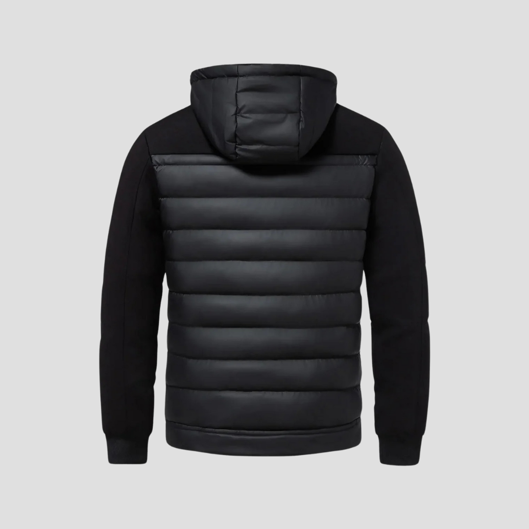 MAROWEN | Men’s Hooded Puffer Cardigan with Softshell Protection