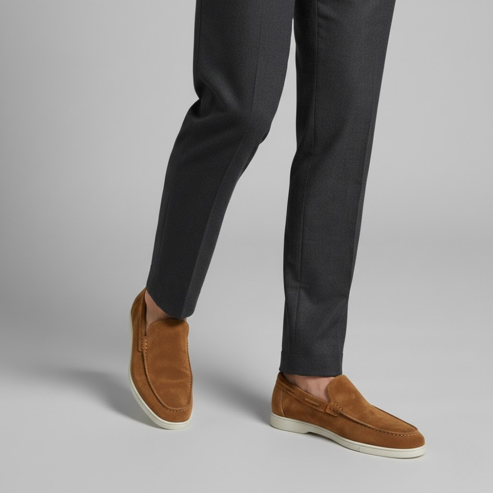 MAROWEN | Men’s Suede Yacht Loafers for Timeless Casual Elegance