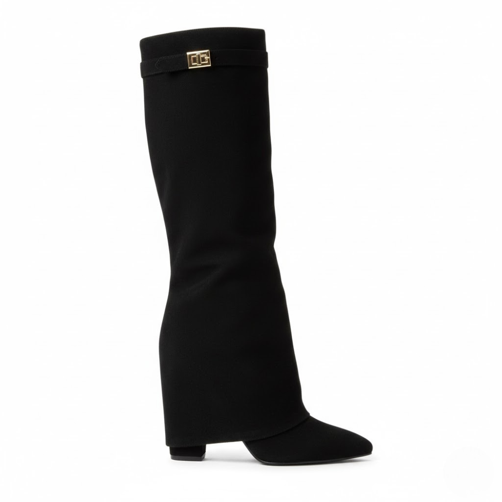 MAROWEN | Women’s Knee High Suede Boots with Block Heel