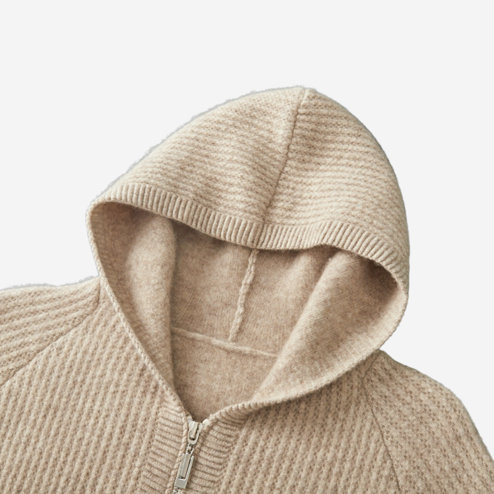 MAROWEN | Men’s Extra-fine and Soft Wool Zip Hoodie