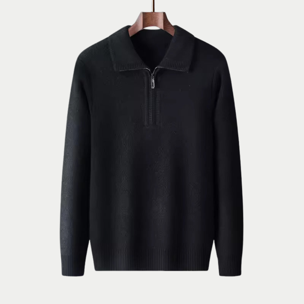 MAROWEN | Men's Extra-Fine Wool Zip-up Sweater