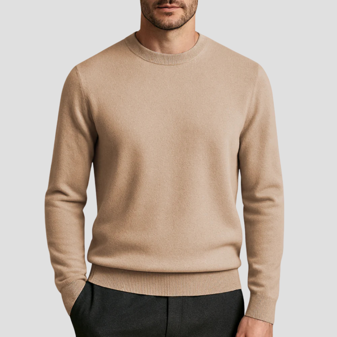 MAROWEN | Men’s Regular Fit Cashmere Crew Neck Jumper