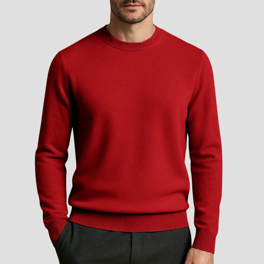 MAROWEN | Men’s Regular Fit Cashmere Crew Neck Jumper
