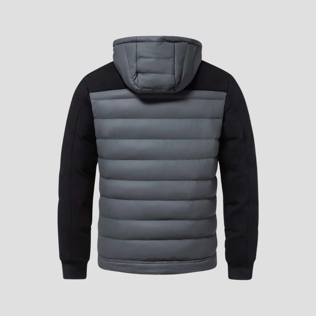 MAROWEN | Men’s Hooded Puffer Cardigan with Softshell Protection