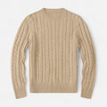 MAROWEN | Men’s Cotton Blend Cable Crew Neck Jumper