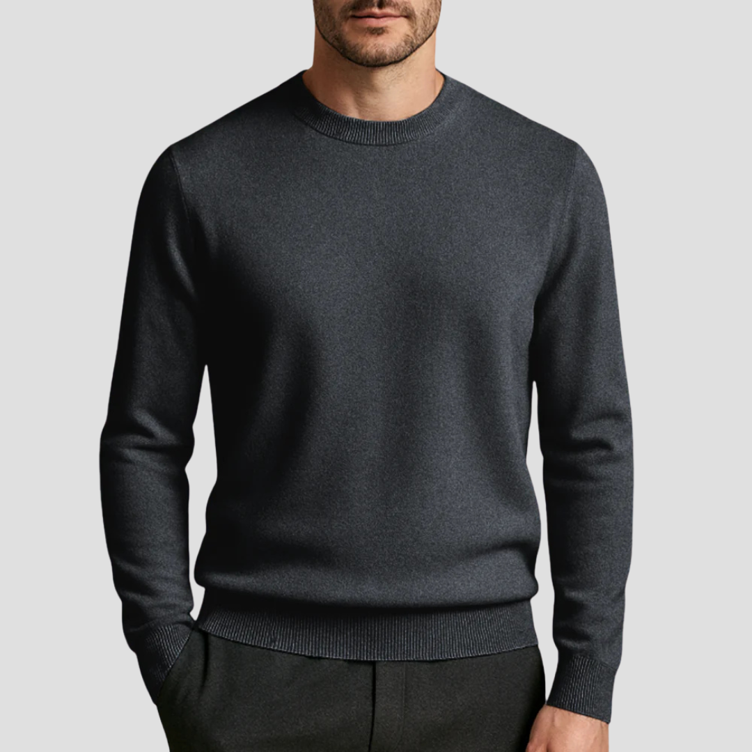MAROWEN | Men’s Regular Fit Cashmere Crew Neck Jumper
