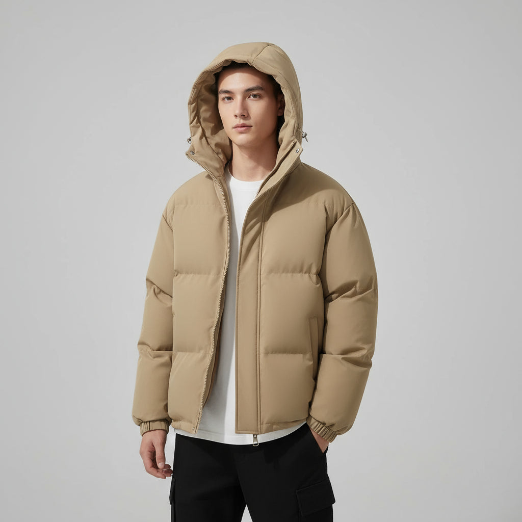 MAROWEN | Men's Hooded Puffer Jacket with Padding Winter Warmth