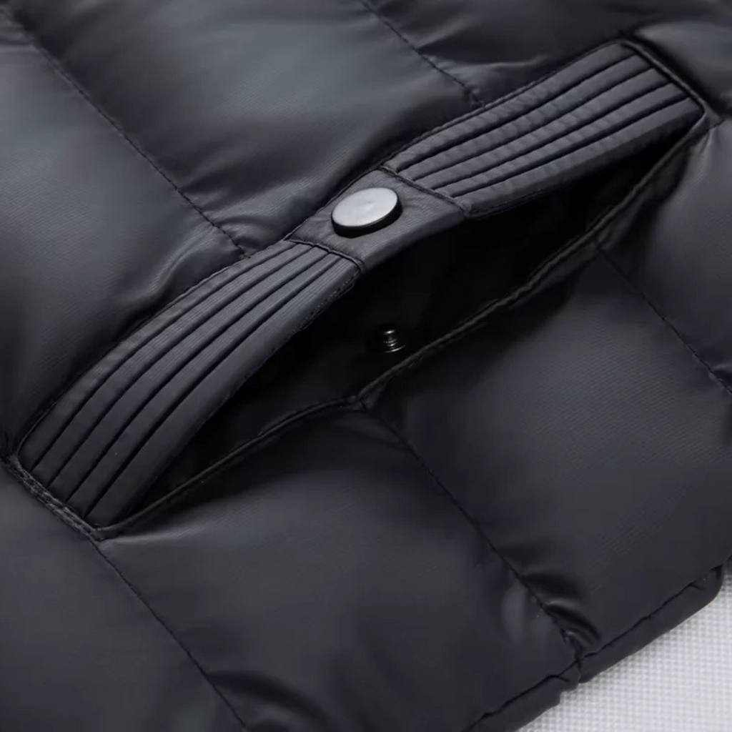MAROWEN | Men’s Hooded Puffer Cardigan with Softshell Protection