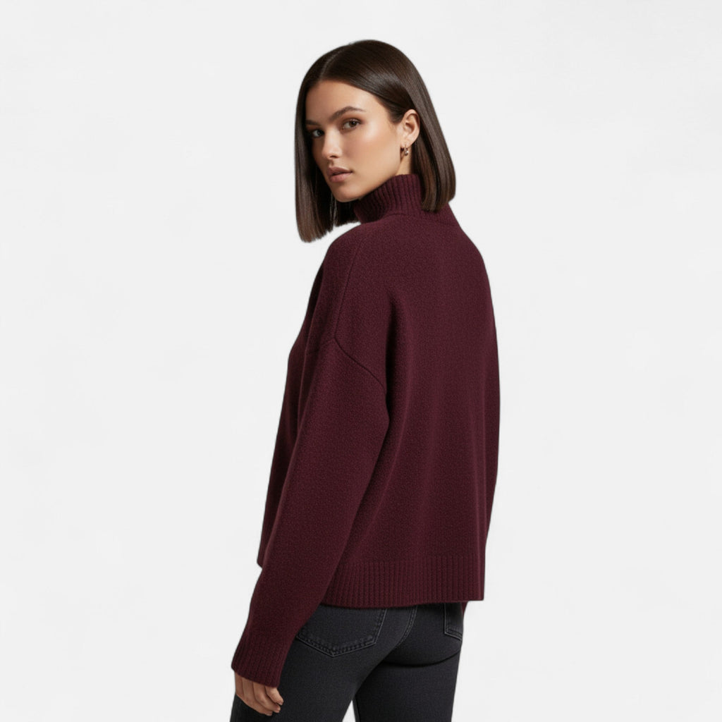 MAROWEN | Women’s Vintage Turtleneck Sweater with Soft Knit Winter Warmth