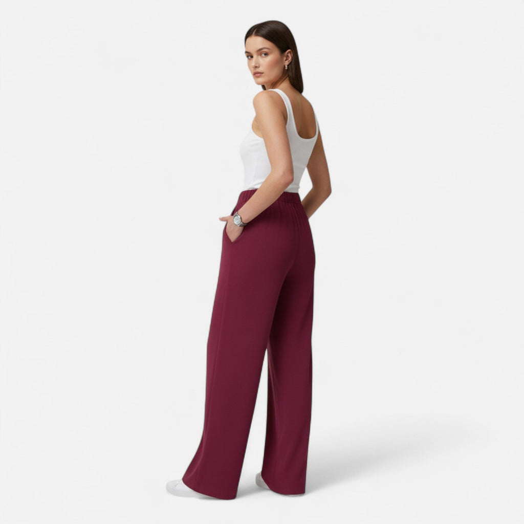 MAROWEN | Women’s Wide Leg Lounge Waffle Trousers