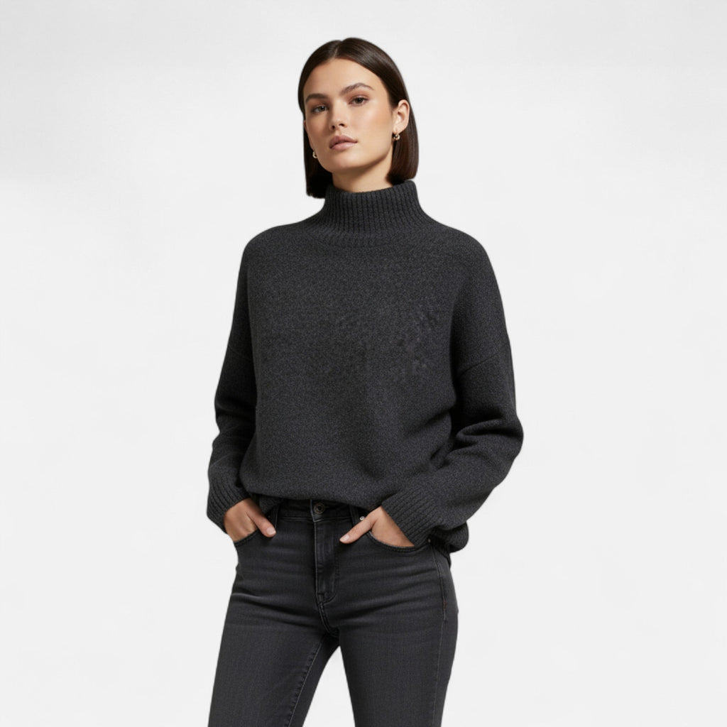 MAROWEN | Women’s Vintage Turtleneck Sweater with Soft Knit Winter Warmth