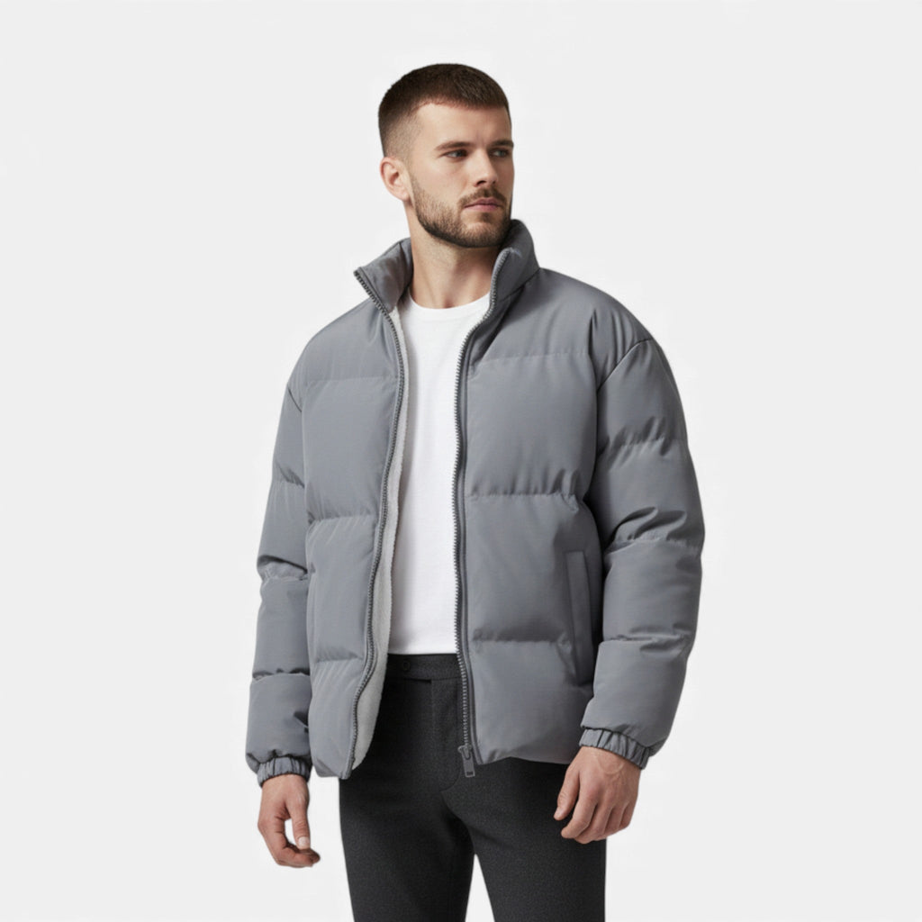 MAROWEN | Men’s Lambswool Oversized Plush Puffer Winter Jacket
