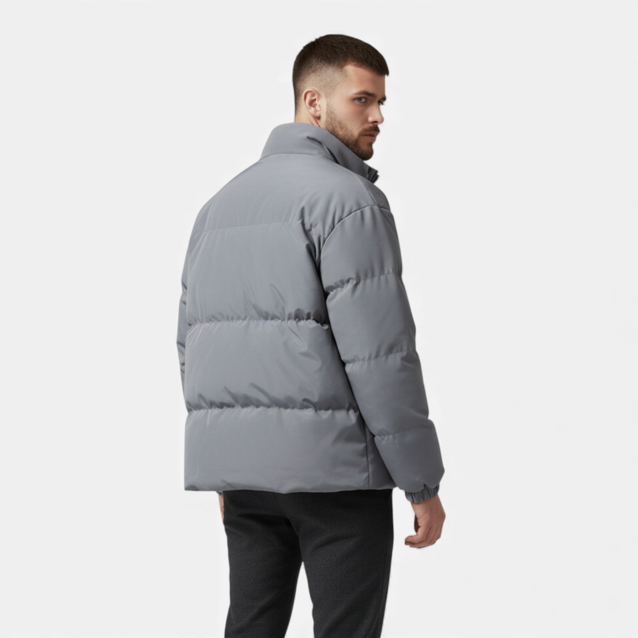 MAROWEN | Men’s Lambswool Oversized Plush Puffer Winter Jacket