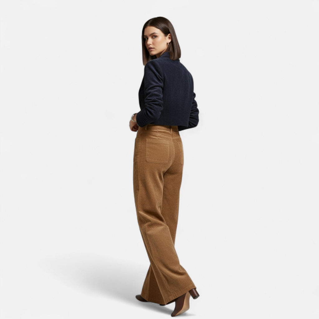 MAROWEN | Women’s High Waist Vintage-Inspired Wide Leg Trousers