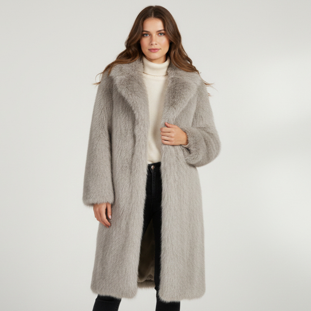MAROWEN | Women’s Long Faux Fur Coat Winter Warmth