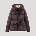 MAROWEN | Women’s Winter Puffer Parka with Detachable Hood & Adjustable Belt