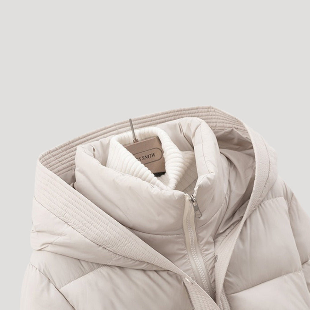 MAROWEN | Women’s Winter Puffer Parka with Detachable Hood & Adjustable Belt