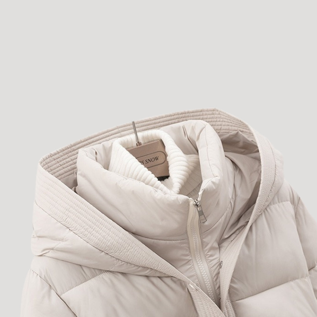 MAROWEN | Women’s Winter Puffer Parka with Detachable Hood & Adjustable Belt