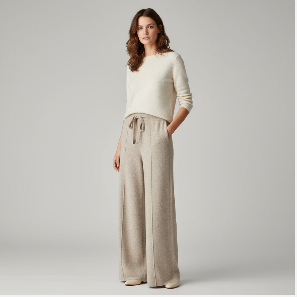 MAROWEN | Women’s Wide Leg Extra-fine Wool Trousers
