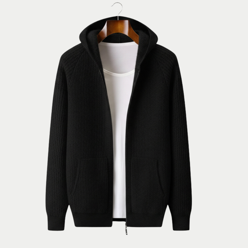 MAROWEN | Men’s Extra-fine and Soft Wool Zip Hoodie