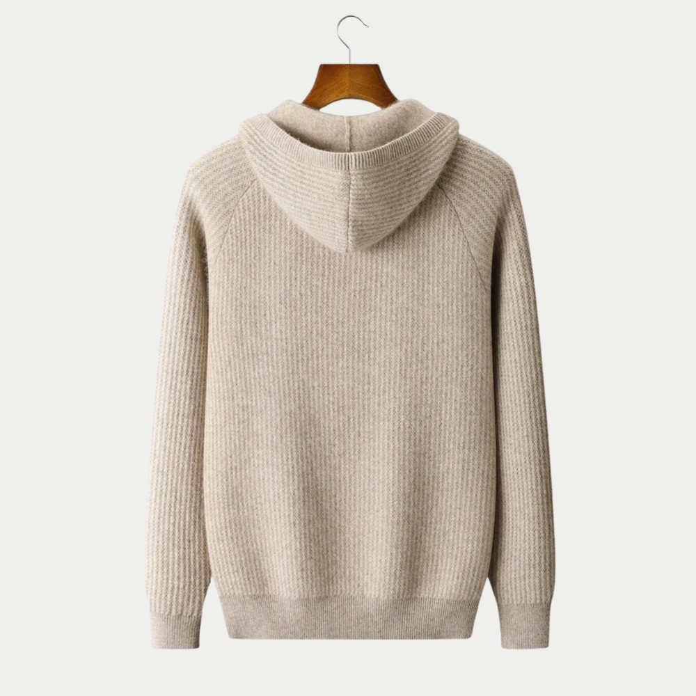 MAROWEN | Men’s Extra-fine and Soft Wool Zip Hoodie