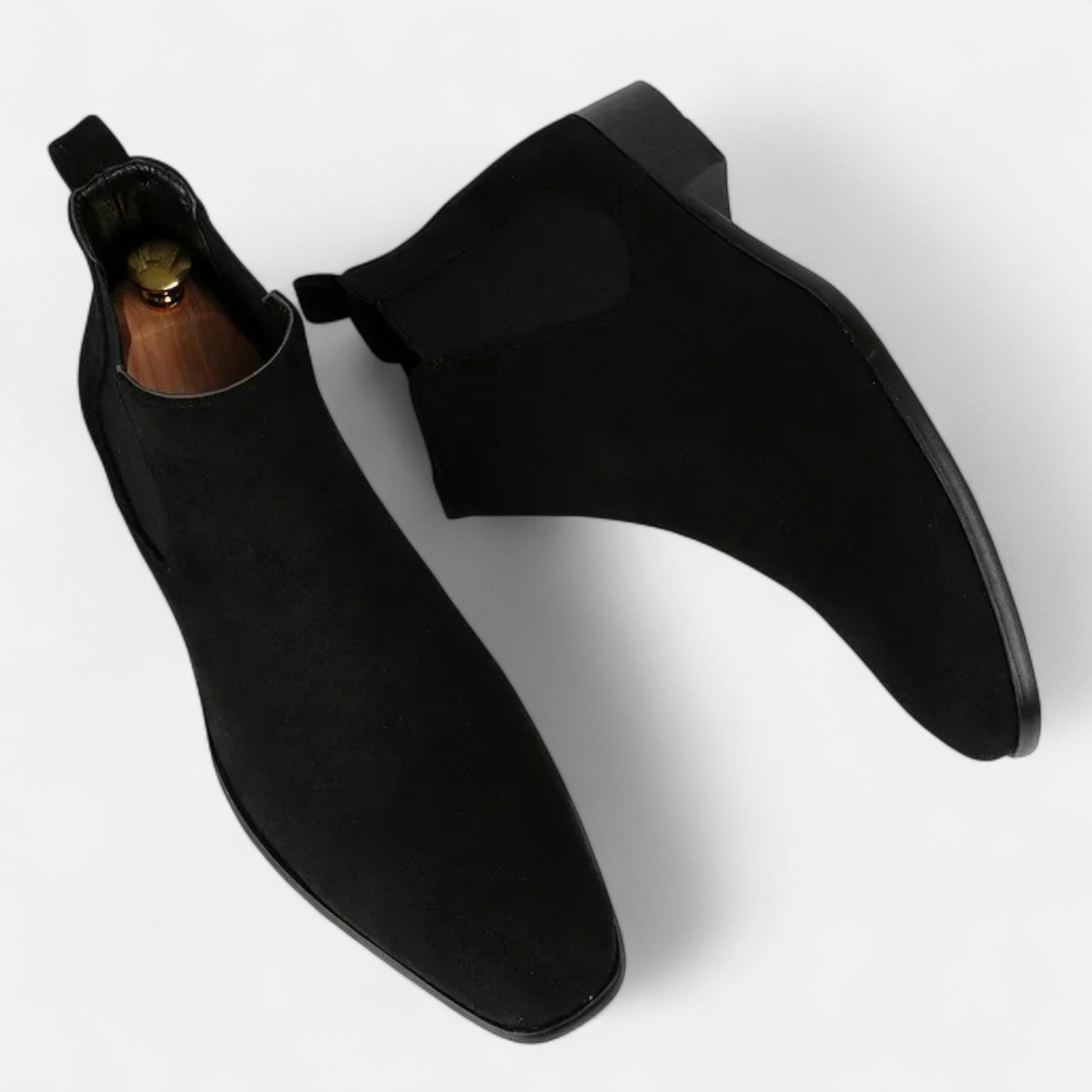 MAROWEN | Men’s Suede Square-Toe Chelsea Boots