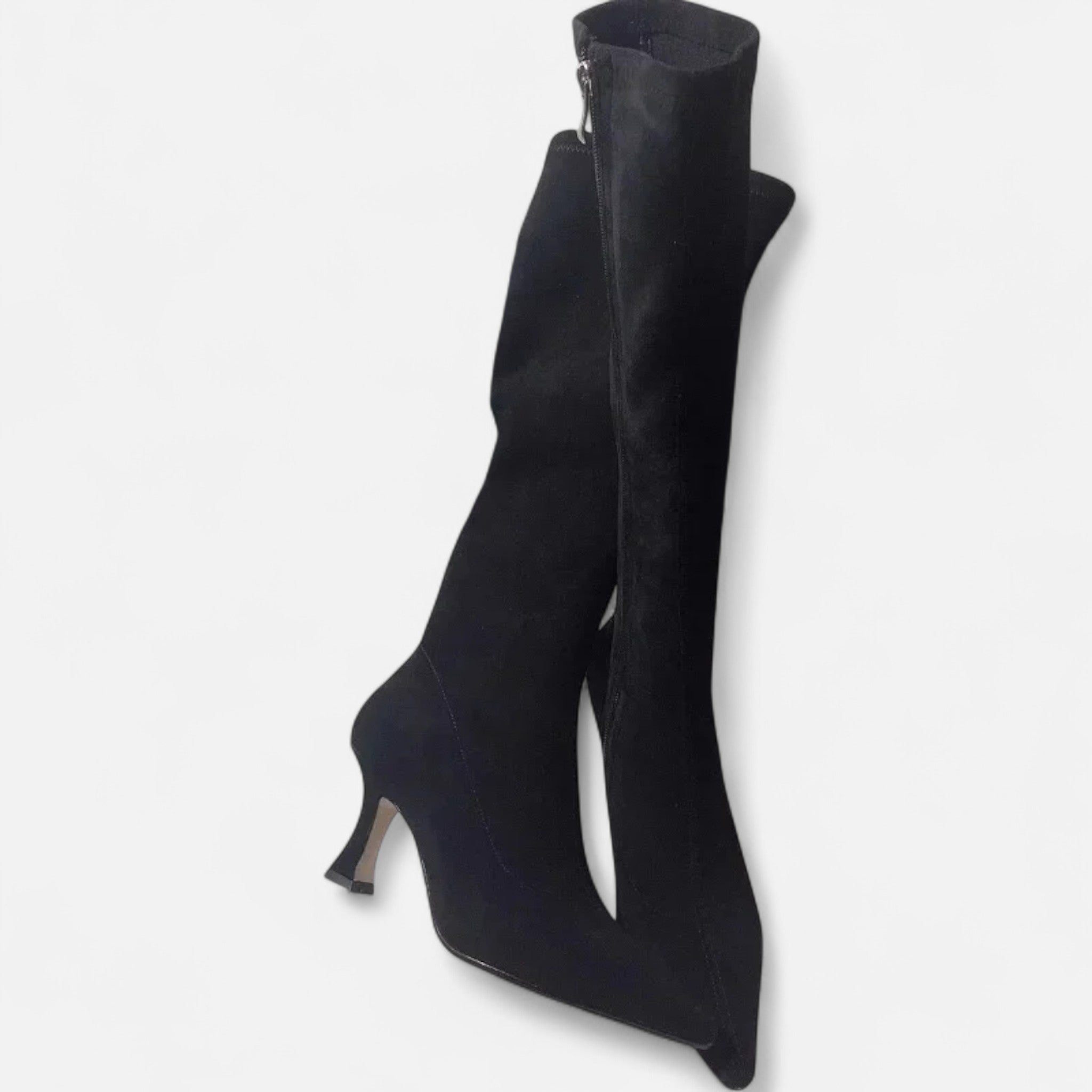 MAROWEN | Women’s Suede Thigh-High Heeled Boots