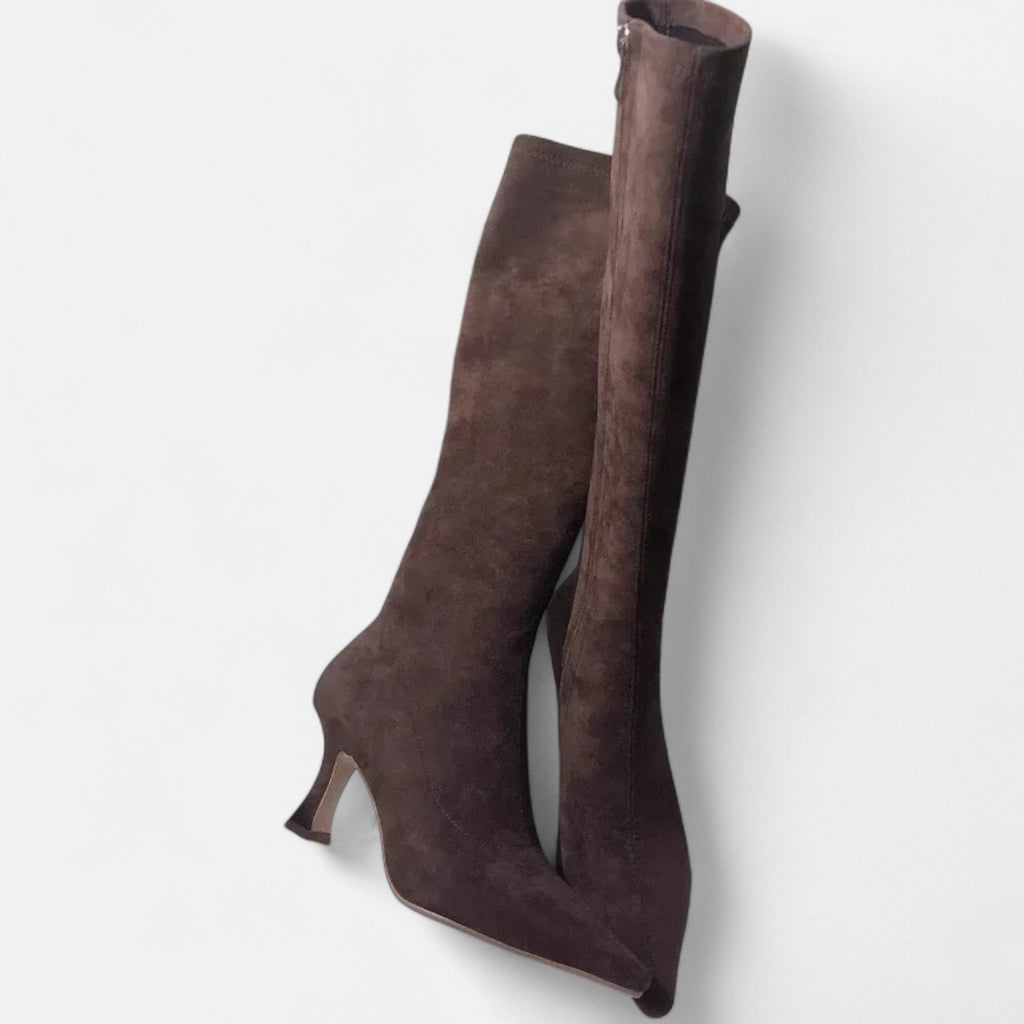 MAROWEN | Women’s Suede Thigh-High Heeled Boots