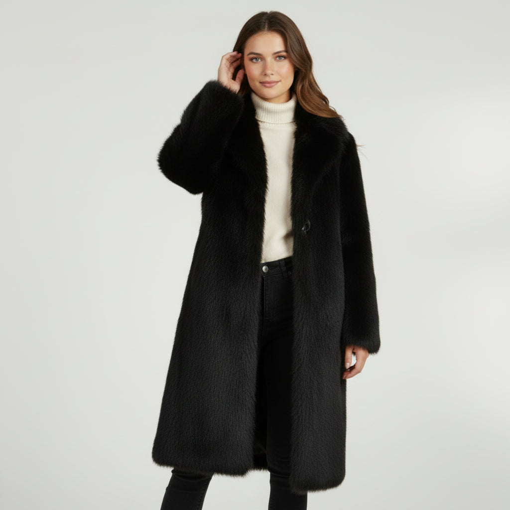 MAROWEN | Women’s Long Faux Fur Coat Winter Warmth
