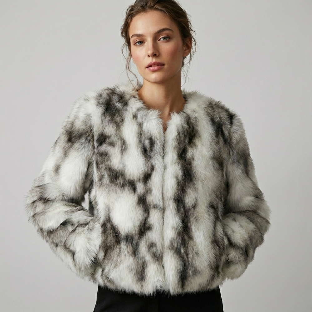 MAROWEN | Women’s Warm and Luxurious Short Faux Fur Jacket