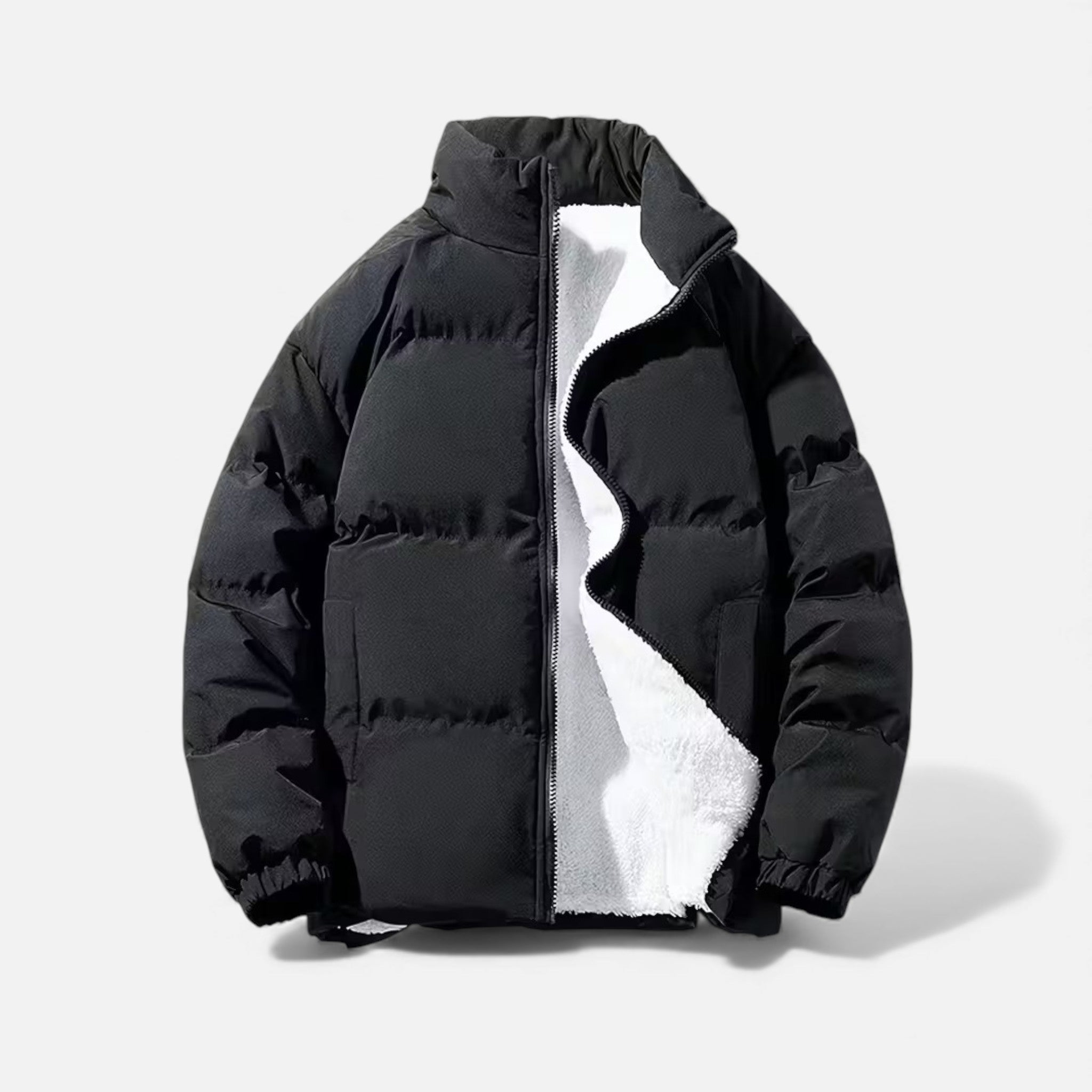 MAROWEN | Men’s Lambswool Oversized Plush Puffer Winter Jacket