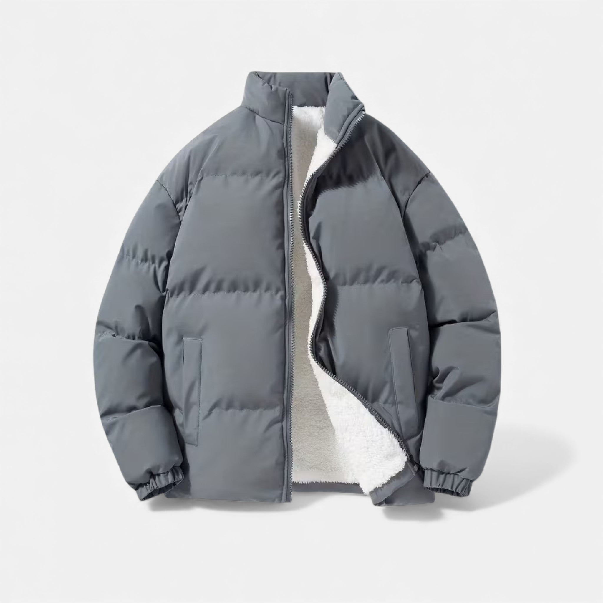 MAROWEN | Men’s Lambswool Oversized Plush Puffer Winter Jacket