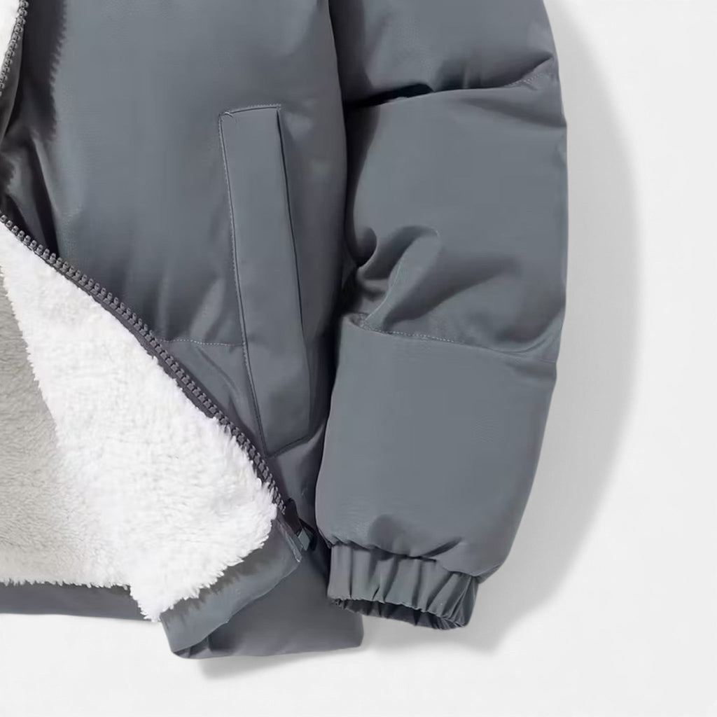 MAROWEN | Men’s Lambswool Oversized Plush Puffer Winter Jacket