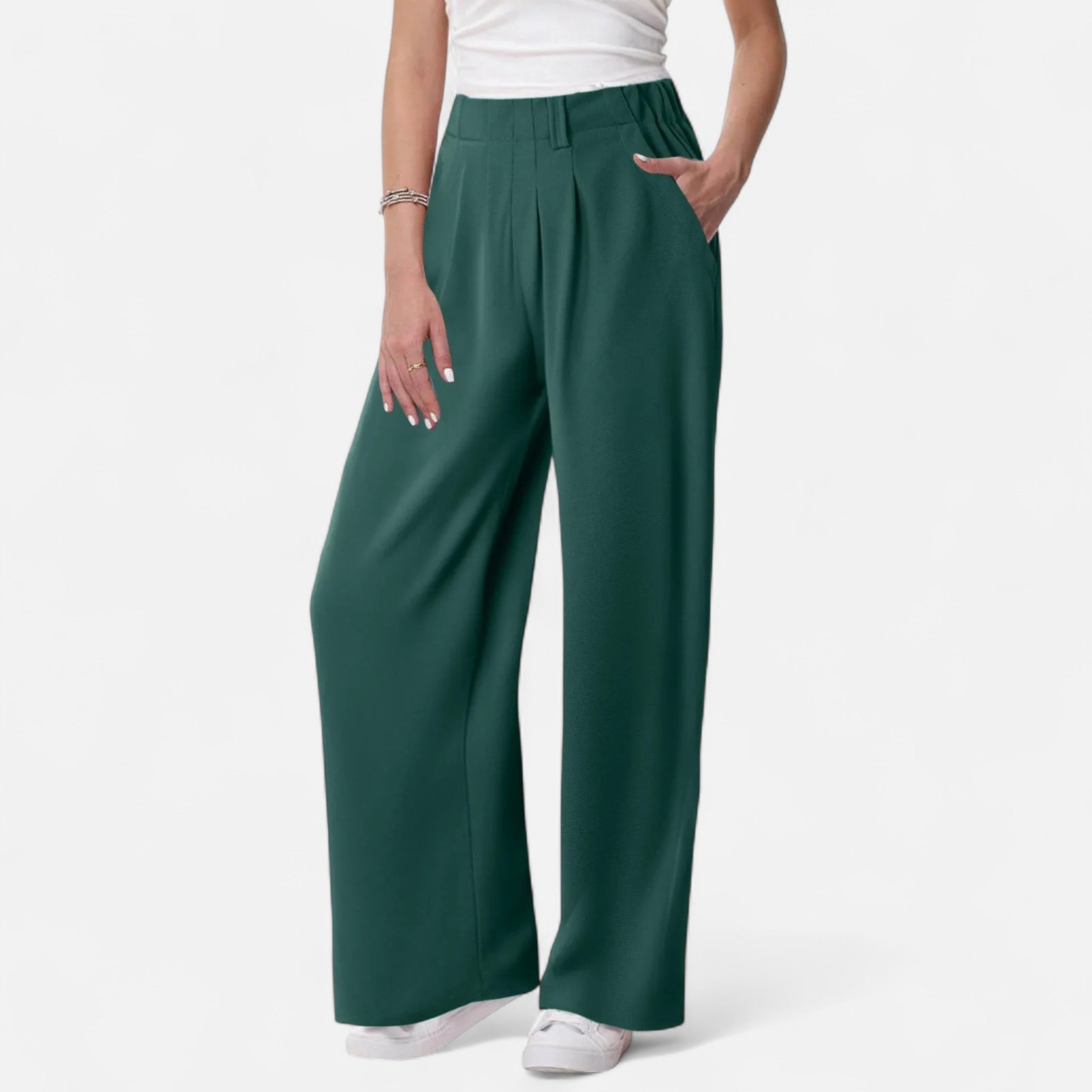 MAROWEN | Women’s Wide Leg Lounge Waffle Trousers