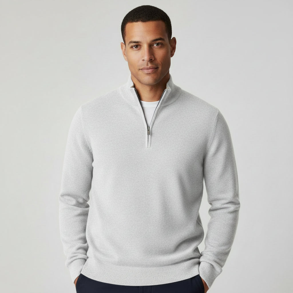 MAROWEN | Men’s Slim Knitted Sweater Quarter-Zip